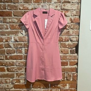 NWT UO Pink Button Down Mini Dress